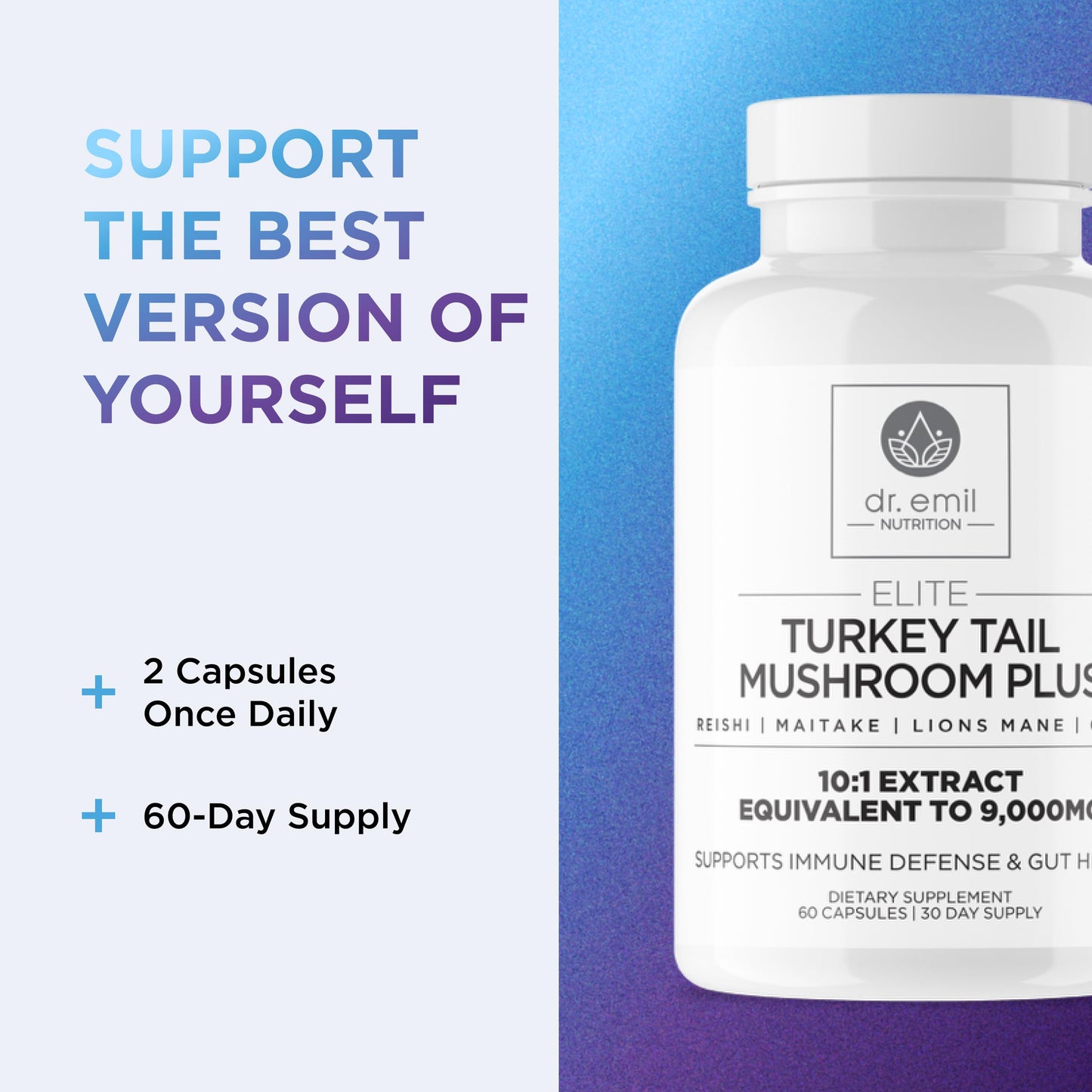 Dr. Emil Nutrition Elite Turkey Tail Twin Pack | Immune & Gut Health