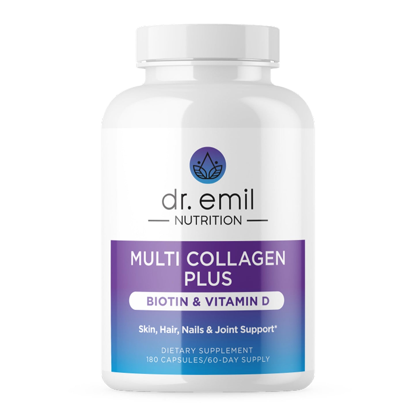 DR. EMIL NUTRITION Multi Collagen Peptides Plus Biotin & Vitamin D — Hair, Skin & Nails Support, 60 Servings