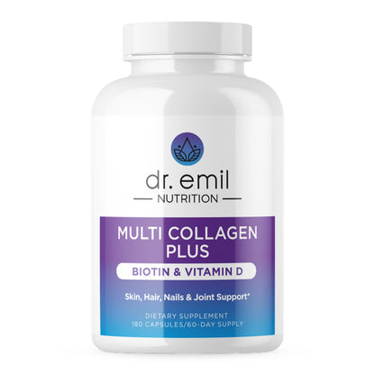 DR. EMIL NUTRITION Multi Collagen Peptides Plus Biotin & Vitamin D — Hair, Skin & Nails Support, 60 Servings