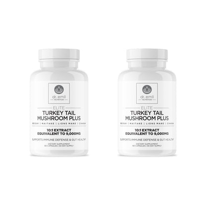 Dr. Emil Nutrition Elite Turkey Tail Twin Pack | Immune & Gut Health