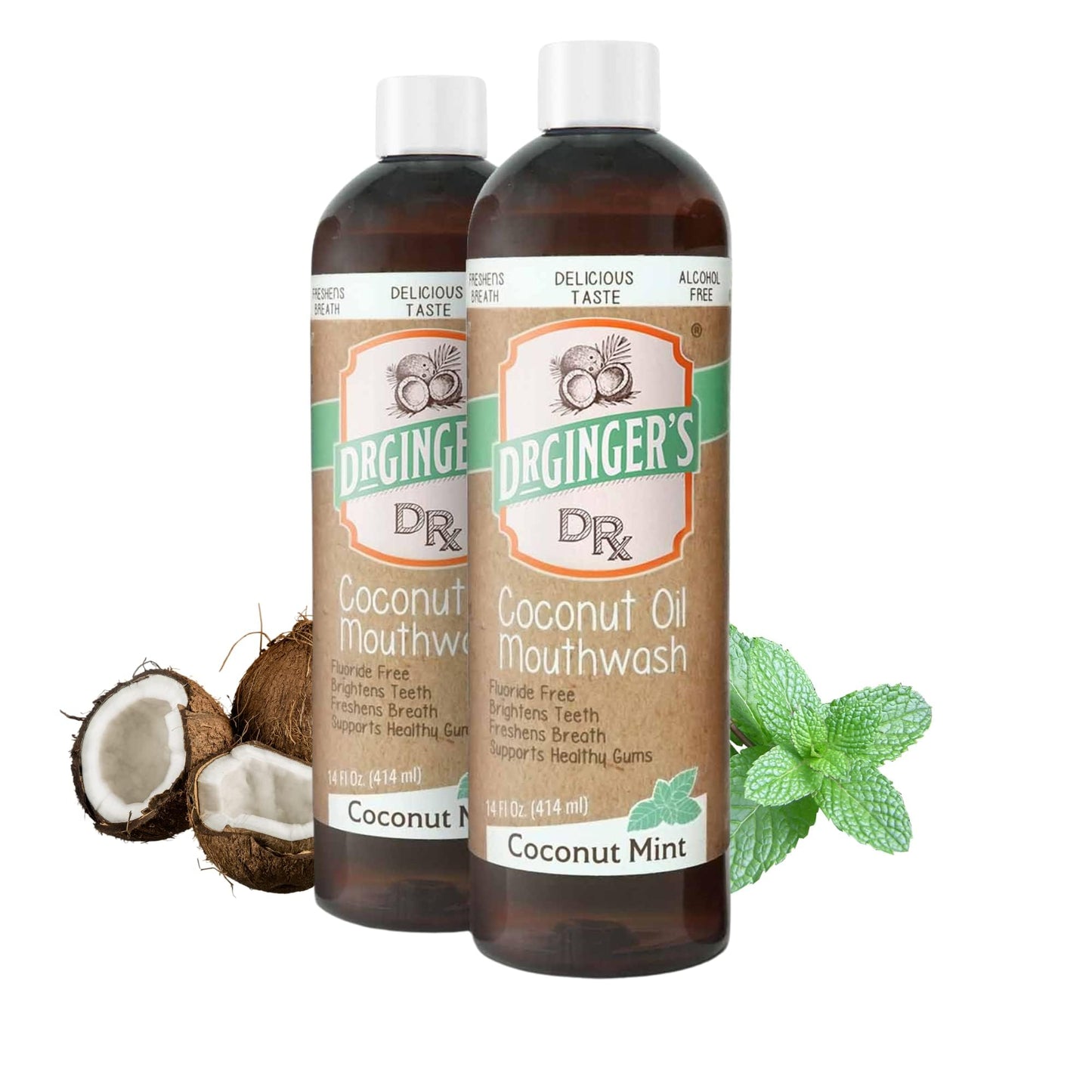 Dr. Ginger’s Coconut Oil Pulling Mouthwash – Mint, Alcohol-Free