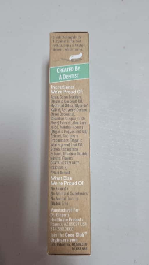 Dr. Ginger's Coconut Oil Charcoal Toothpaste | Natural Toothpaste