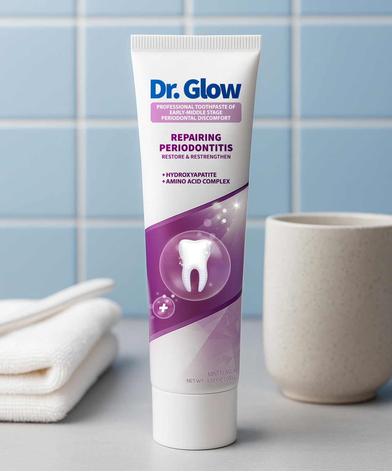 Dr. Glow Gum Repair Toothpaste – Receding Gums, Periodontal Health, Bad Breath (2 Tubes)