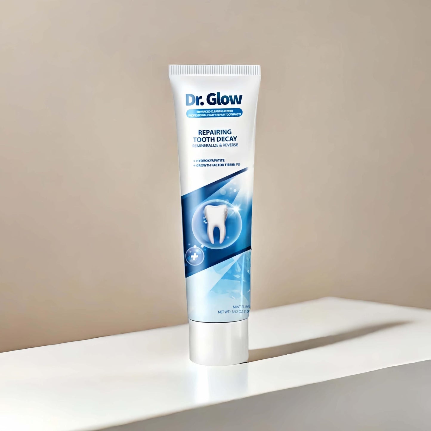 Dr. Glow Adult Cavity Repair Toothpaste – Hydroxyapatite Remineralization, Enamel Repair, 3.52oz x 2