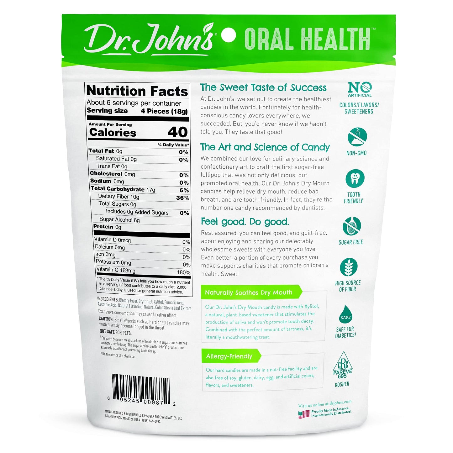 Dr. John's Dry Mouth Drops (Orange) - Sugar Free, Low-Calorie, Keto-Friendly, 24 Count (Pack of 2)