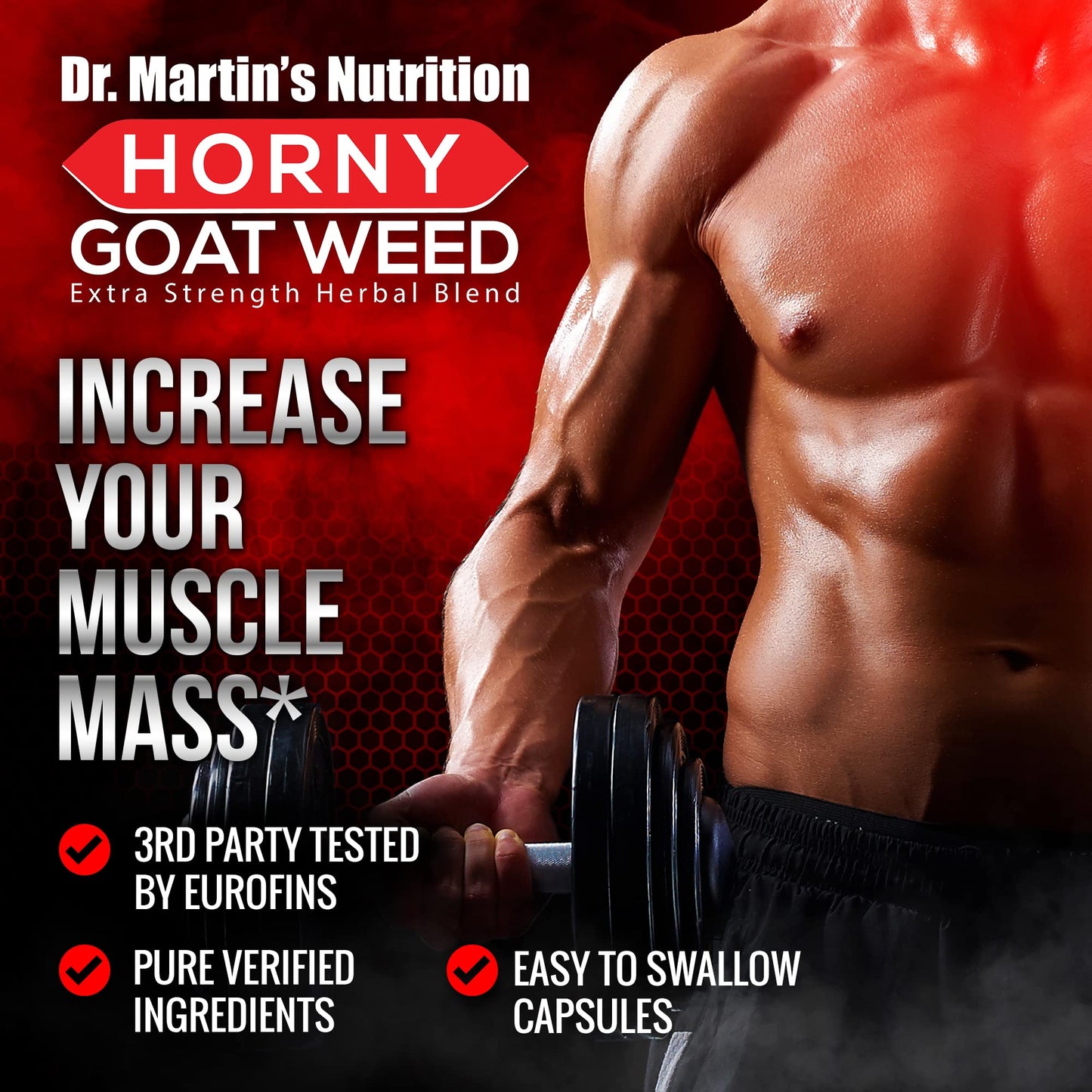 DR. MARTIN'S NUTRITION Super Strength Horny Goat Weed 1590mg – 240 Capsules (Pack of 2)