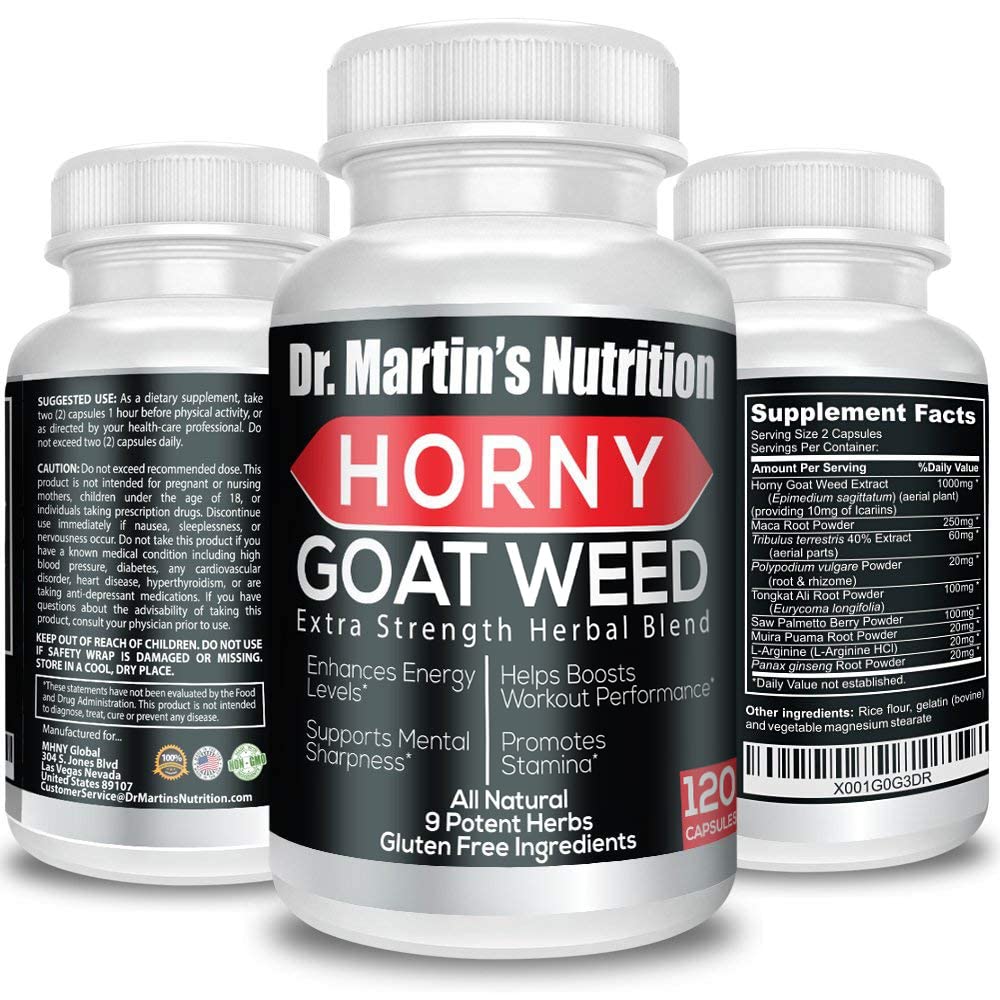 DR. MARTIN'S NUTRITION Super Strength Horny Goat Weed 1590mg – 240 Capsules (Pack of 2)