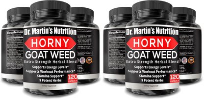 DR. MARTIN'S NUTRITION Super Strength Horny Goat Weed 1590mg – 240 Capsules (Pack of 2)