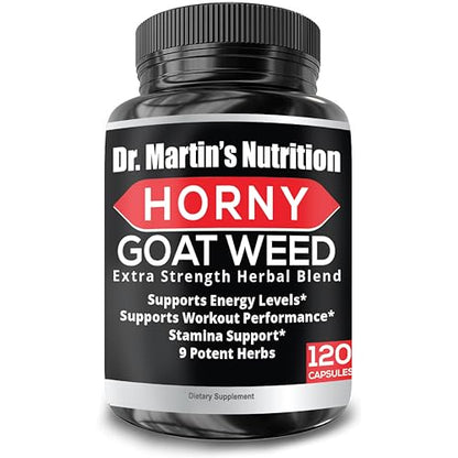 DR. MARTIN'S NUTRITION Super Strength Horny Goat Weed 1590mg – 240 Capsules (Pack of 2)