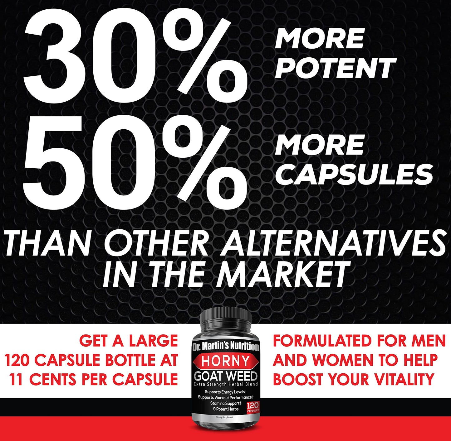 DR. MARTIN'S NUTRITION Super Strength Horny Goat Weed 1590mg – 240 Capsules (Pack of 2)
