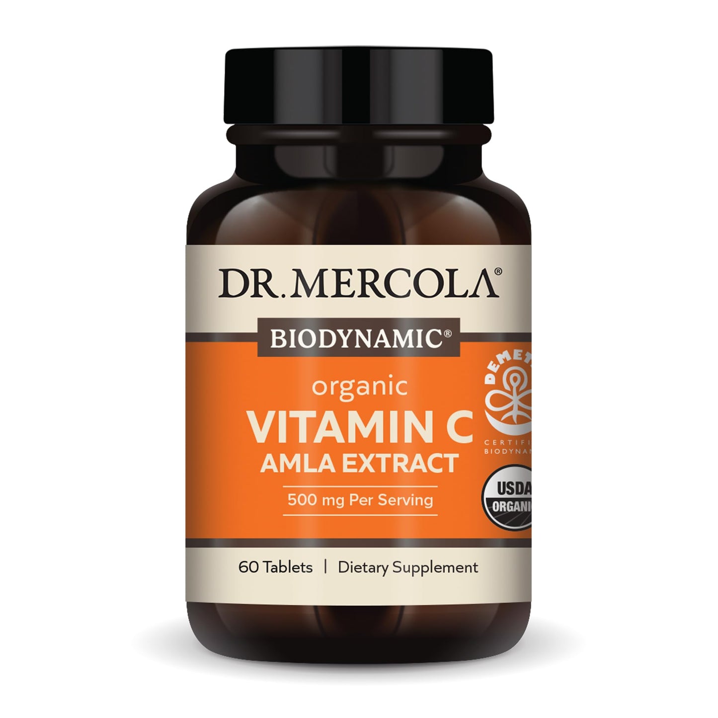 Dr. Mercola Biodynamic Organic Vitamin C Amla Extract – 500 mg Vitamin C, 60 Tablets (30 Servings), Non-GMO