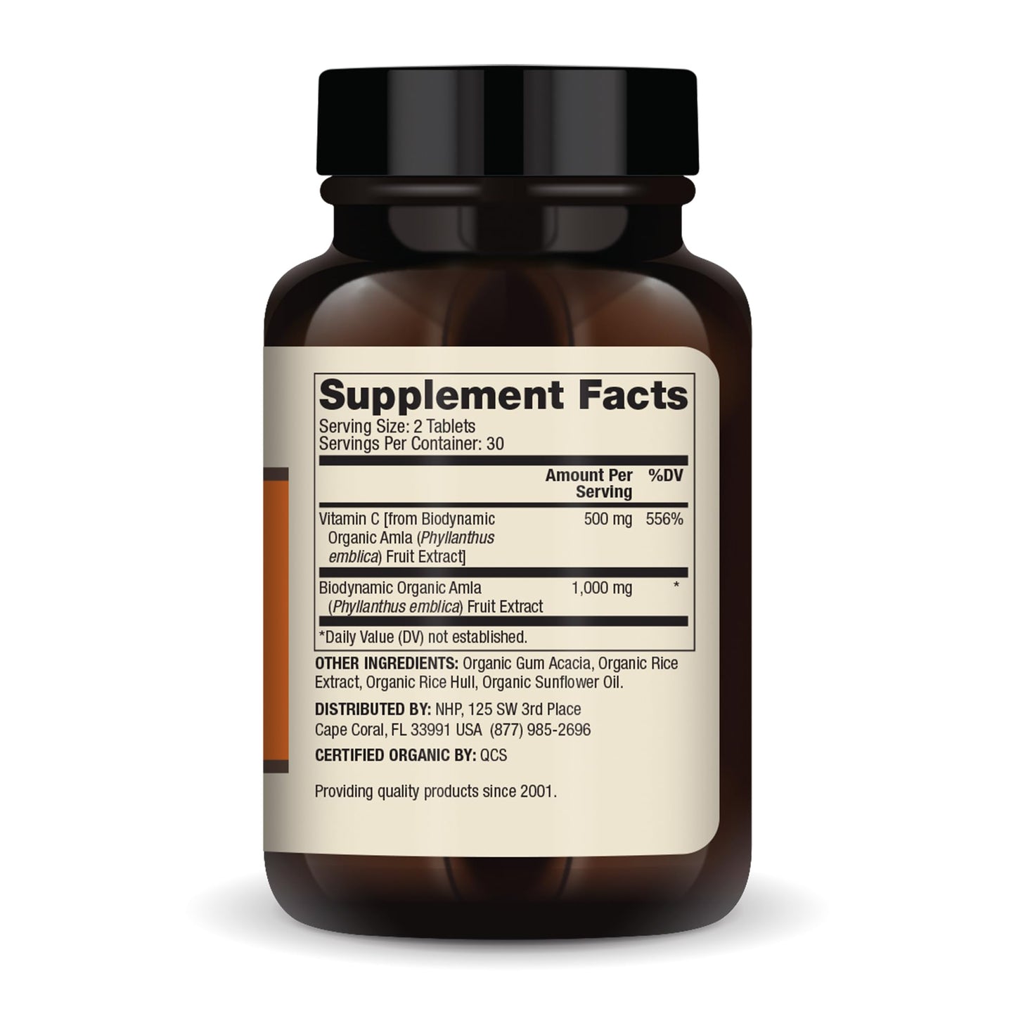 Dr. Mercola Biodynamic Organic Vitamin C Amla Extract – 500 mg Vitamin C, 60 Tablets (30 Servings), Non-GMO