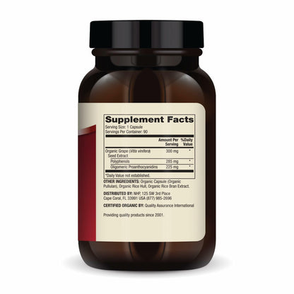 Dr. Mercola Organic Blood Pressure Support – High-Potency Grape Seed Extract, Non-GMO & Soy-Free, 90 Servings