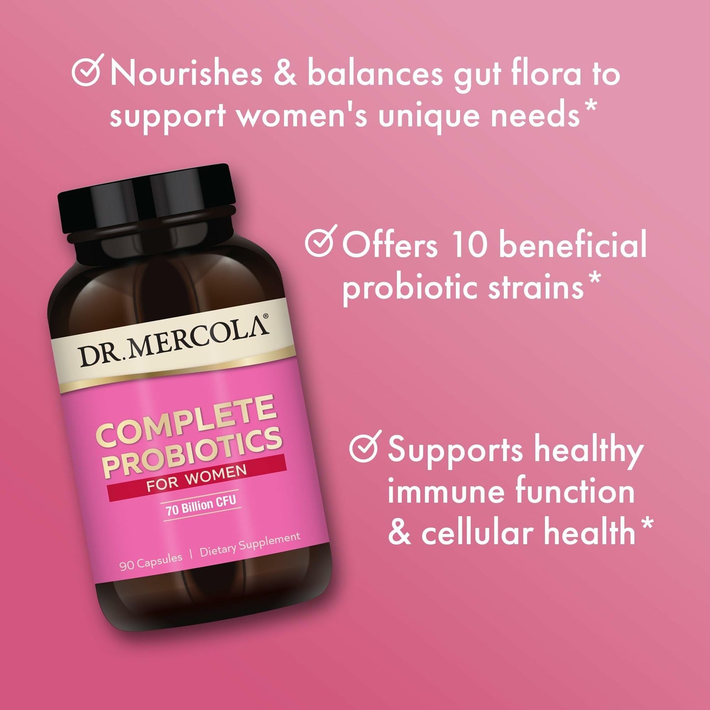 Dr. Mercola Complete Probiotics for Women – Gut, Vaginal & Immune Health (90 Capsules)