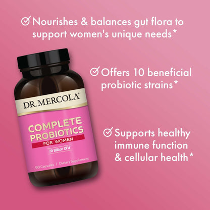 Dr. Mercola Complete Probiotics for Women – Gut, Vaginal & Immune Health (90 Capsules)