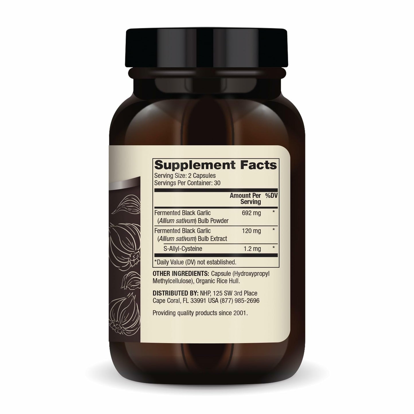 Dr. Mercola Fermented Black Garlic, 90 Servings (180 Capsules) – Immune Support, Non-GMO