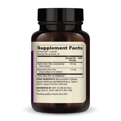 Dr. Mercola Fisetin & Spermidine – 30 Capsules, 125 mg Fisetin | Non-GMO, Gluten Free, Soy Free