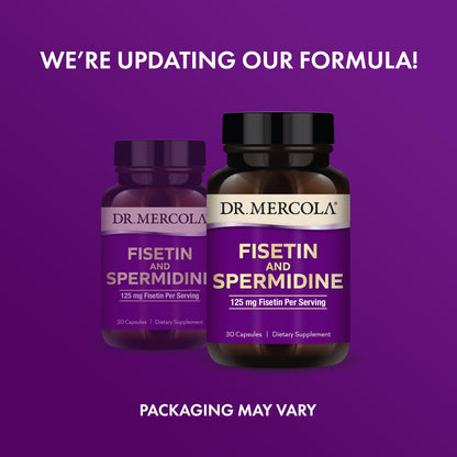 Dr. Mercola Fisetin & Spermidine – 30 Capsules, 125 mg Fisetin | Non-GMO, Gluten Free, Soy Free