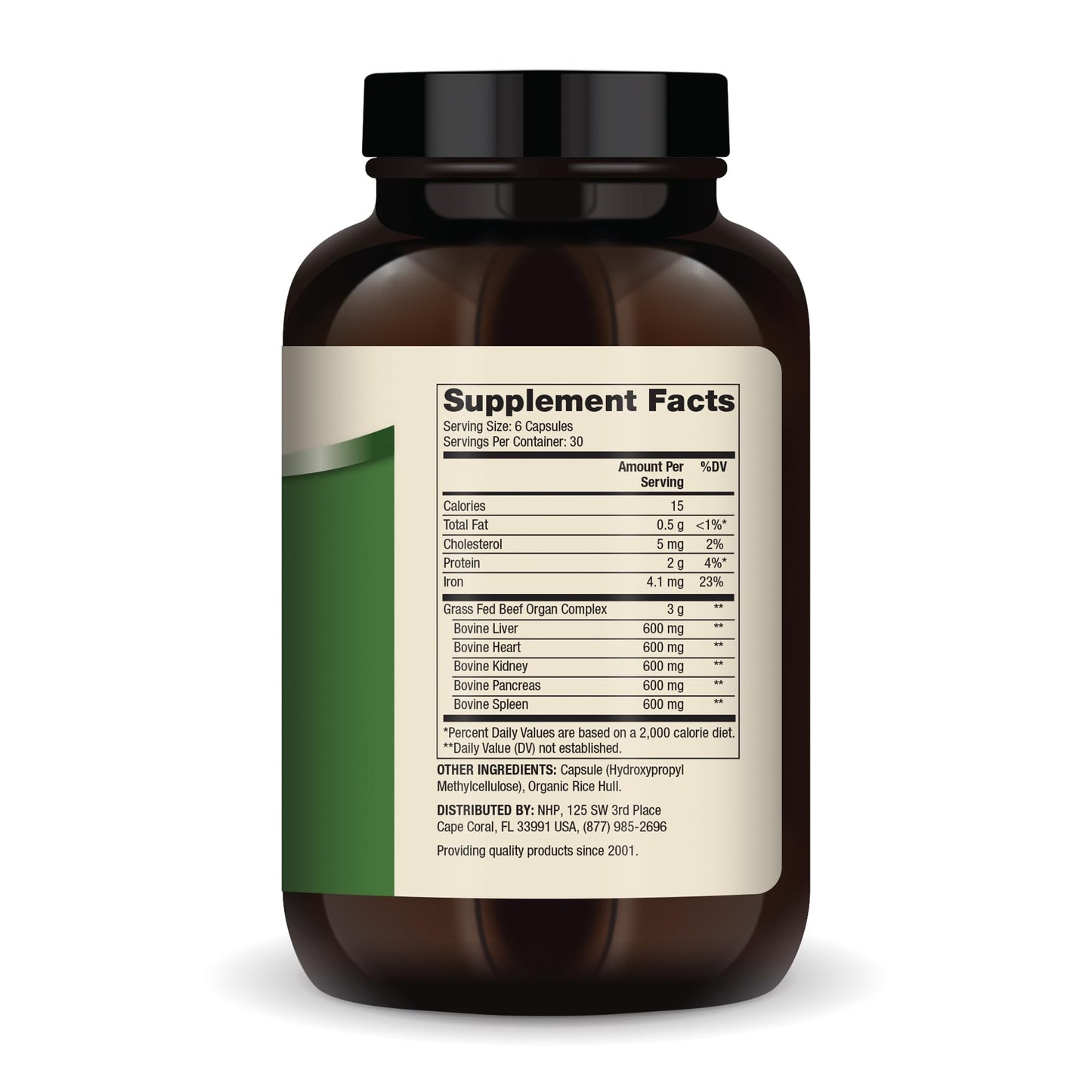 Dr. Mercola Grass Fed Beef Organ Complex – 30 Servings (180 Capsules) | Immune & Circulatory Support | Non-GMO