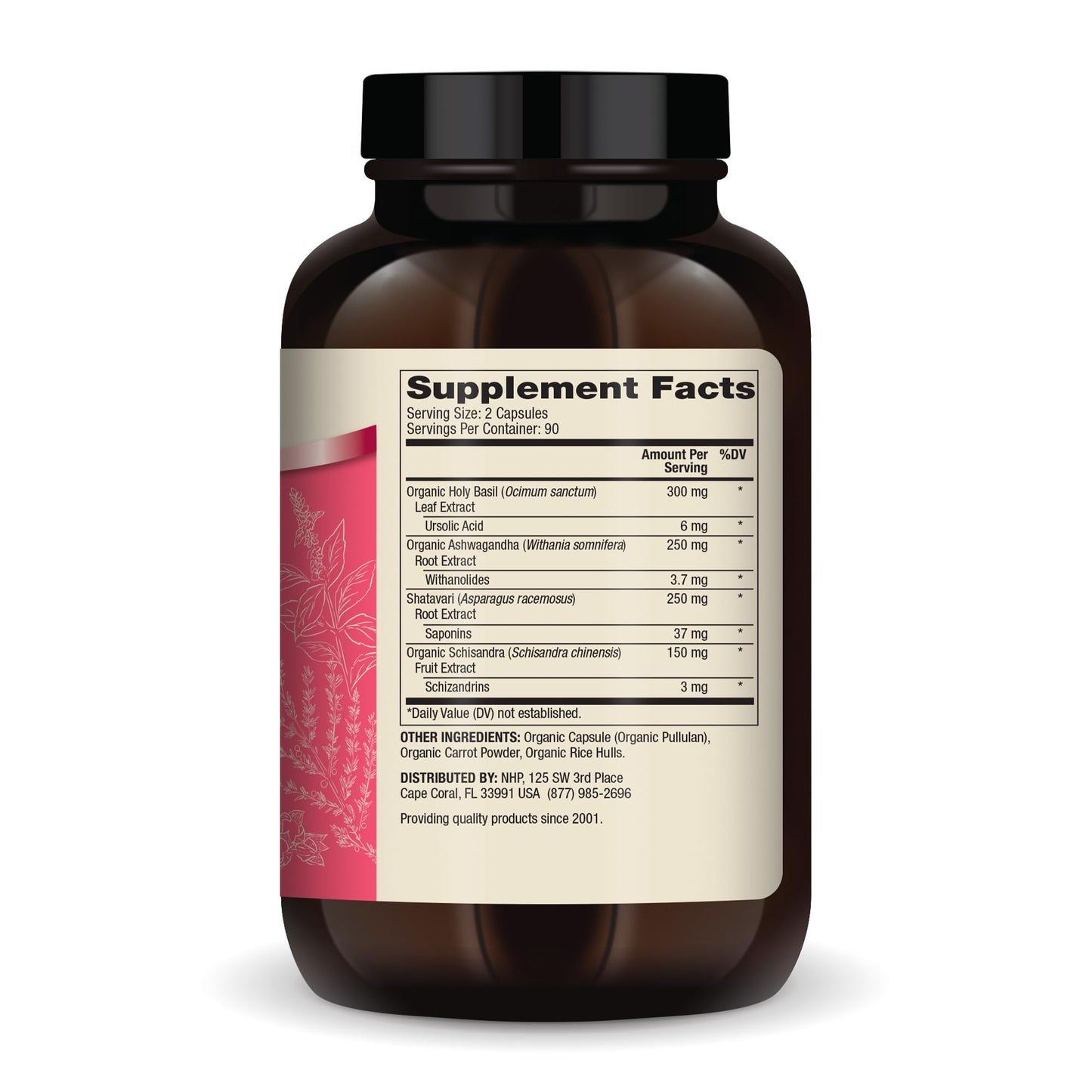 Dr. Mercola Herbal Adrenal Support - 90 Servings (180 Capsules) | Mood & Stress Management, Non-GMO