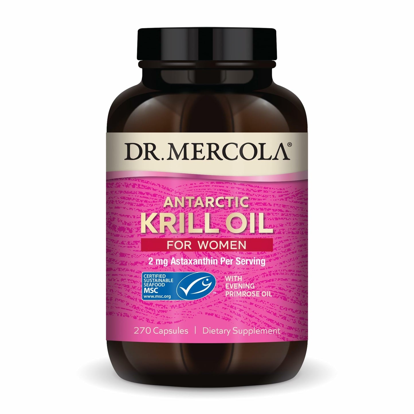 Dr. Mercola Krill Oil for Women – 2 mg Astaxanthin, MSC Certified, 270 Capsules