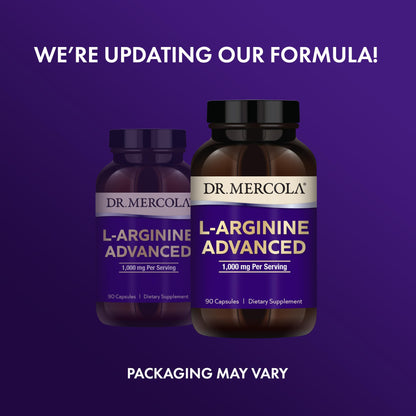 Dr. Mercola L-Arginine Advanced - 30 Servings (90 Capsules) | 1000 mg per Serving | Non-GMO Dietary Supplement