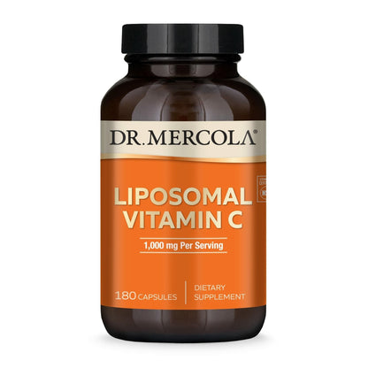 Dr. Mercola Liposomal Vitamin C - 1,000 mg Bioavailable Vitamin C - Immune, Brain, Heart & Eye Support - 180 Capsules
