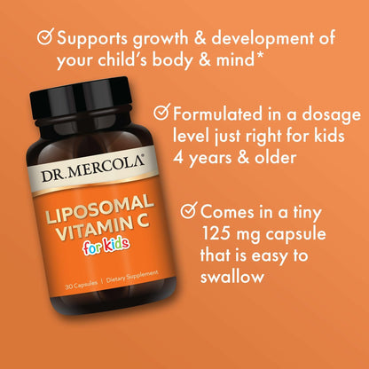 Dr. Mercola Liposomal Vitamin C for Kids - 125 mg - Immune & Brain Support