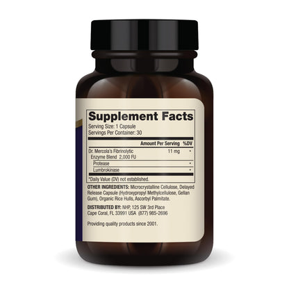 Dr. Mercola Lumbrokinase Enzymes – Delayed Release Formula | Cardiovascular & Energy Support – Non-GMO, Gluten-Free, Soy-Free