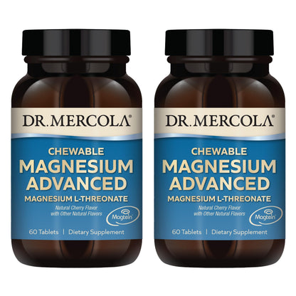 Dr. Mercola Magnesium Advanced – 2 Pack, 60 Tablets per Bottle, Cherry Flavor, Magnesium L-Threonate