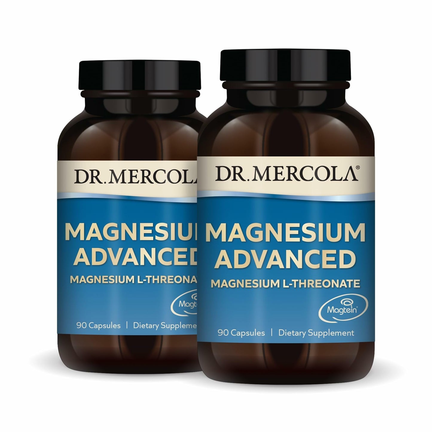 Dr. Mercola Magnesium Advanced – 2,000 mg Magtein Magnesium L-Threonate for Brain & Cellular Support | 2 Pack, 60 Servings