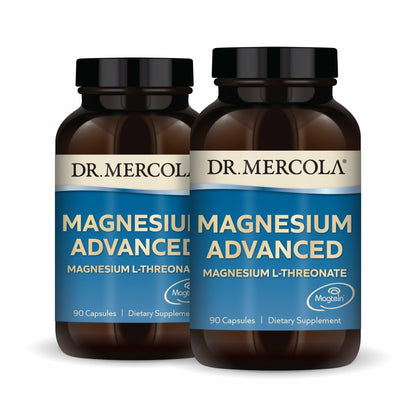 Dr. Mercola Magnesium Advanced – 2,000 mg Magtein Magnesium L-Threonate for Brain & Cellular Support | 2 Pack, 60 Servings