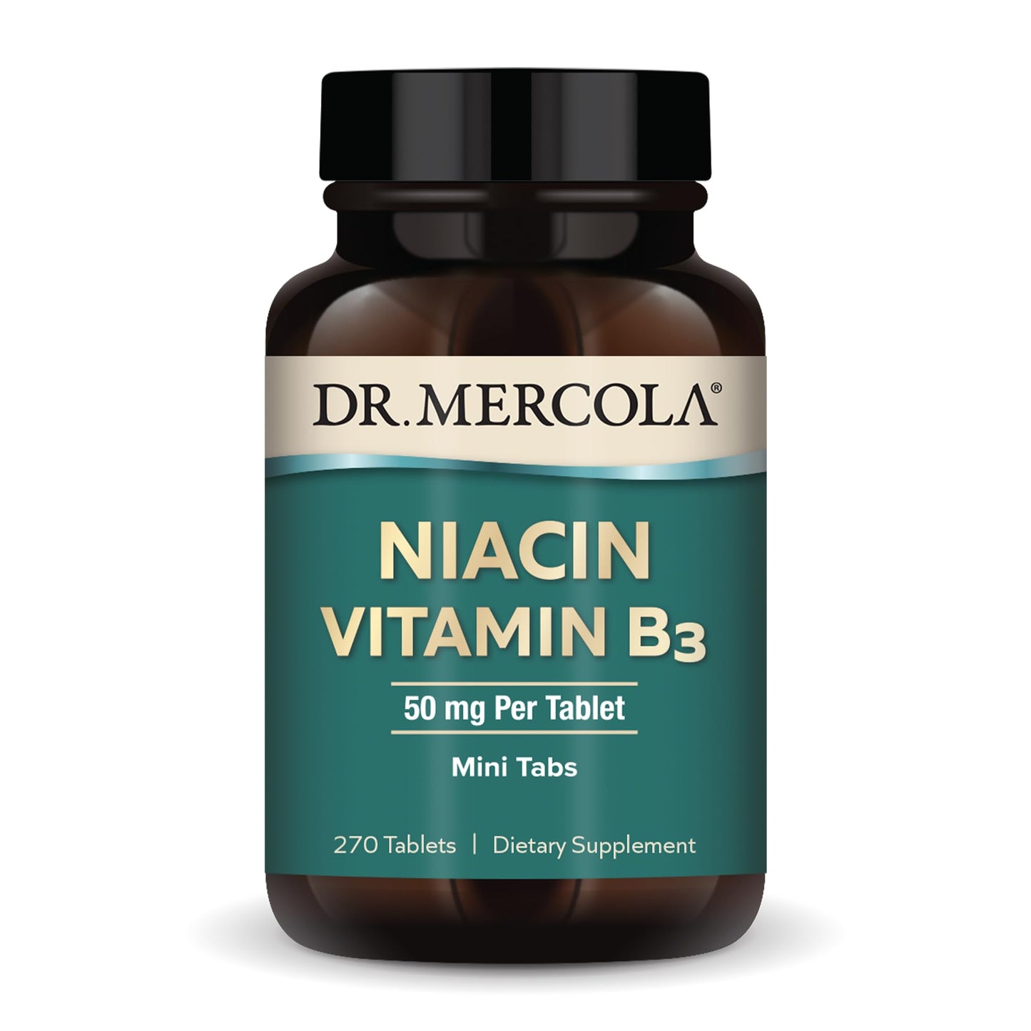 Dr. Mercola Niacin Vitamin B3 – 90 Servings (270 Mini Tabs) Non-GMO