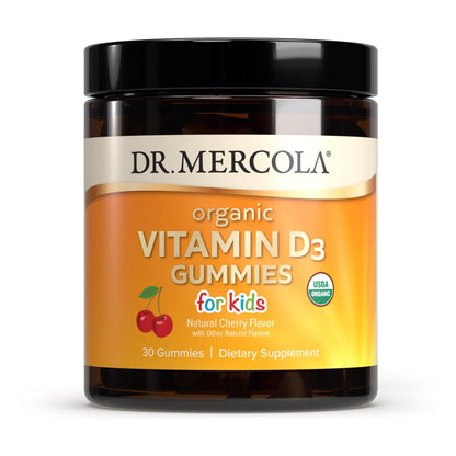 Dr. Mercola Organic Vitamin D3 Gummies for Kids – 1,000 IU, 30 Servings | USDA Organic