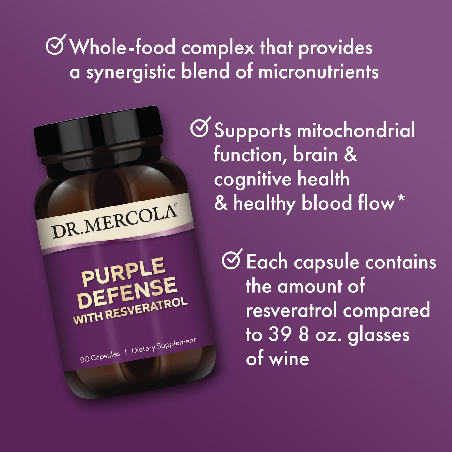 Dr. Mercola Purple Defense - High-Potency Antioxidant Support - 90 Capsules