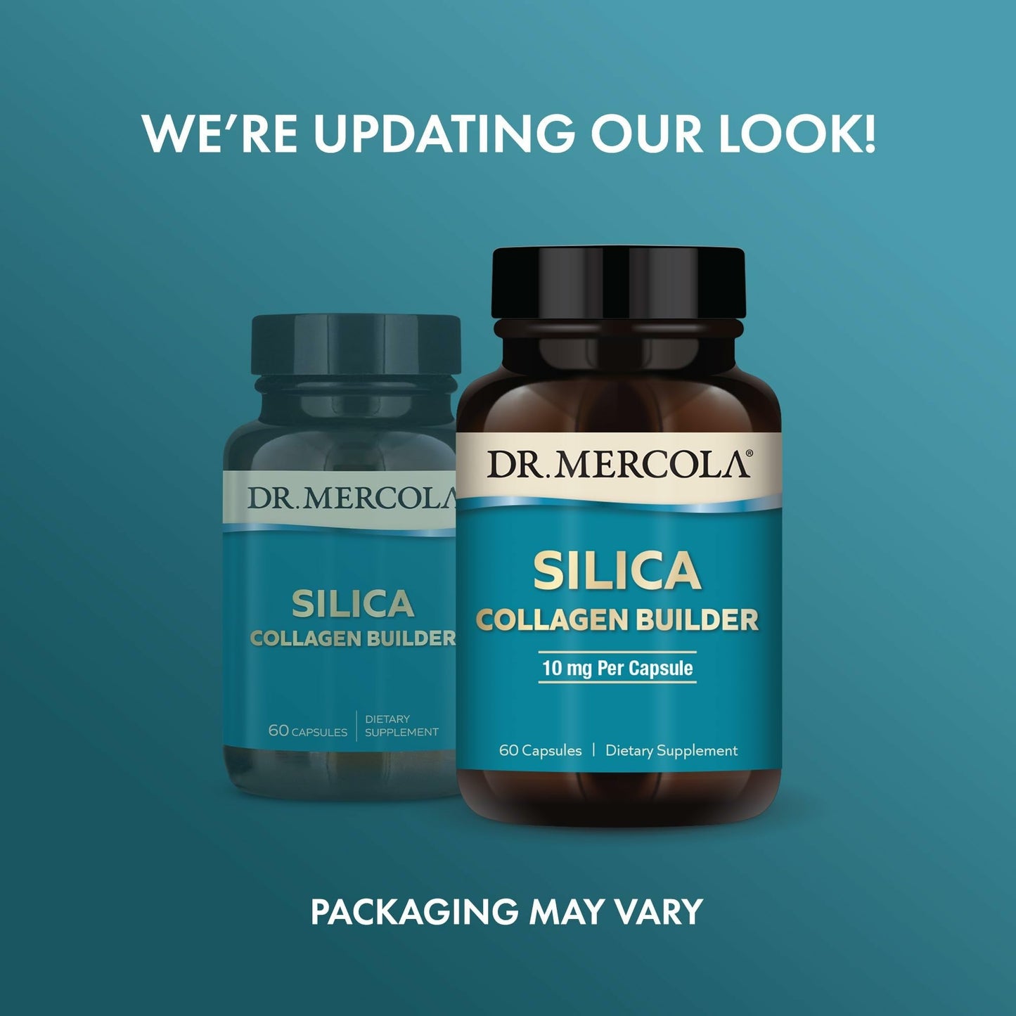Dr. Mercola Silica Collagen Builder – Plant-Based Silica for Skin, Hair, Nails & Bones (180 Capsules)