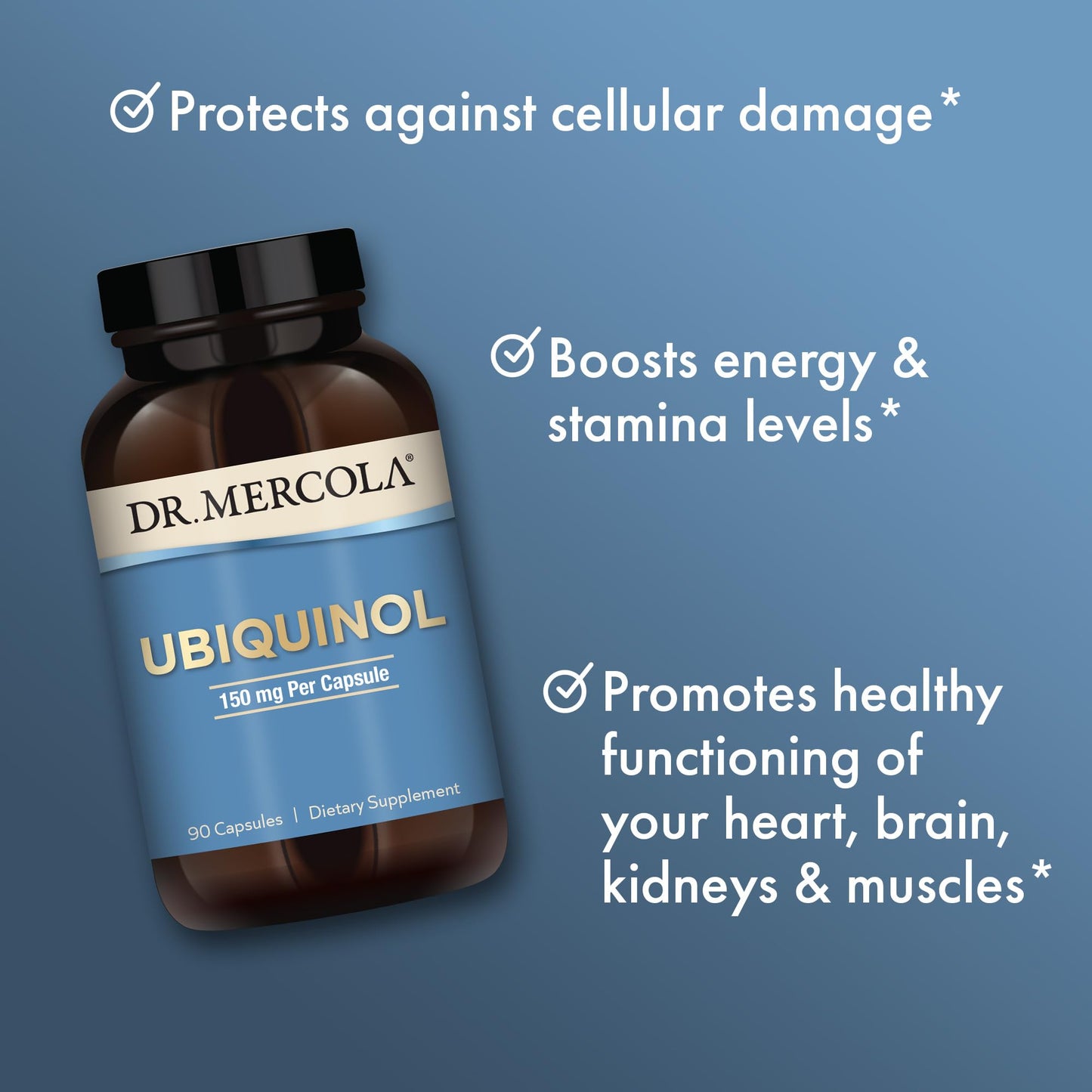 Dr. Mercola Ubiquinol 150 mg – Energy Support & Antioxidant, 90 Capsules