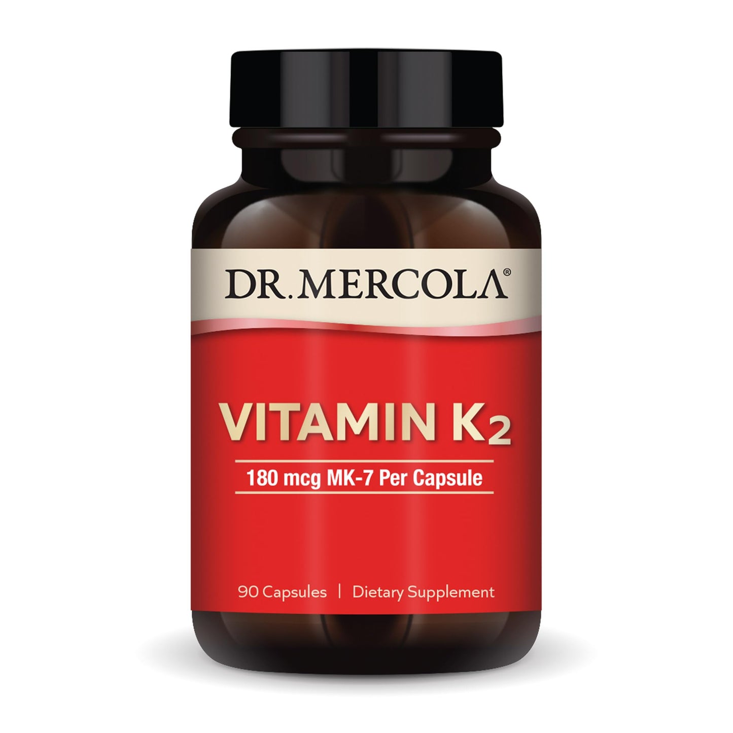 Dr. Mercola Vitamin K2 180 mcg MK-7 – Supports Arterial & Heart Health – 90 Servings