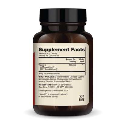 Dr. Mercola Vitamin K2 180 mcg MK-7 – Supports Arterial & Heart Health – 90 Servings