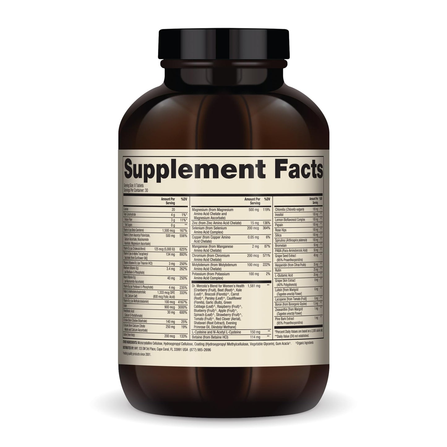 Dr. Mercola Whole-Food Complex for Women – Multivitamin with Vital Minerals | 240 Tablets