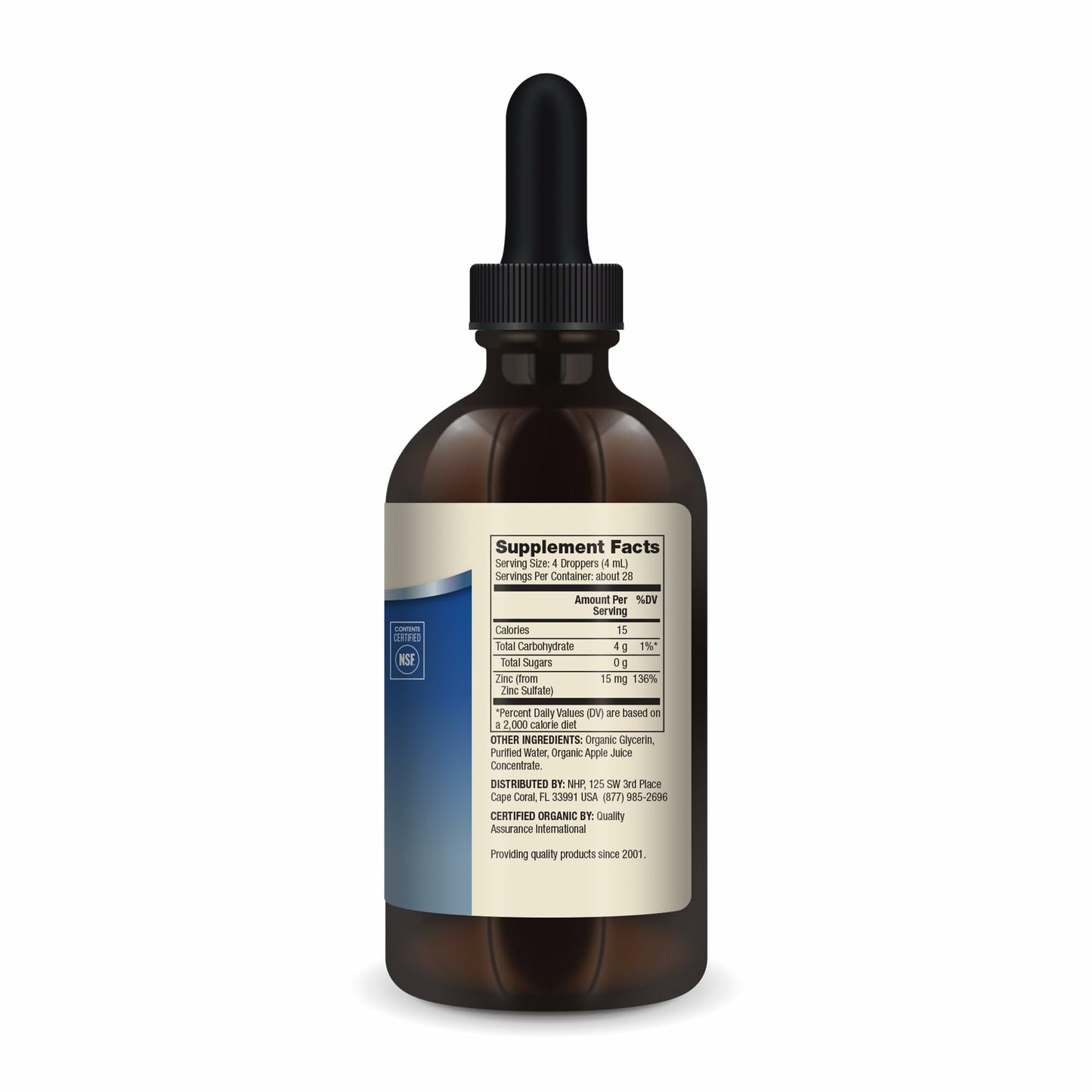Dr. Mercola Zinc Liquid Drops — 15 mg Zinc, Organic, Immune & Organ Support, 3 Pack