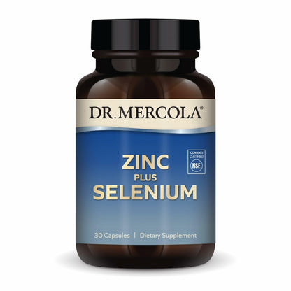 Dr. Mercola Zinc Plus Selenium - Immune & Brain Support - GMO-Free Gluten-Free - 30 Capsules