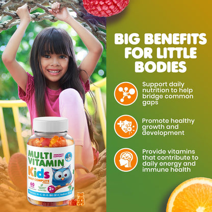 DR. MORITZ Omega-3 Gummies & Kids Multivitamins Bundle – Vegan DHA, Non-GMO
