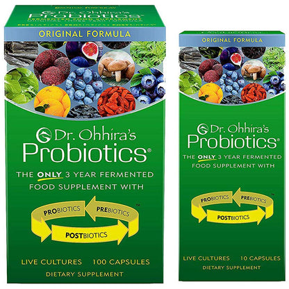 Dr. Ohhira's Probiotics Daily Original Formula – 100 Caps + Travel Pack | Essential Formulas