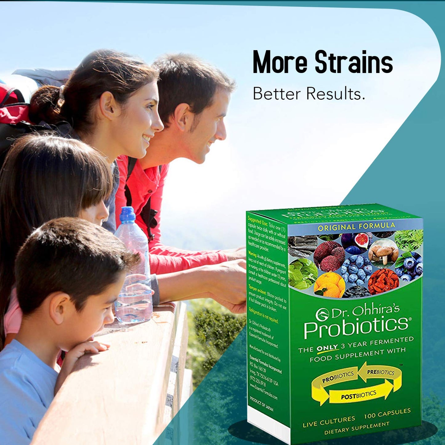 Dr. Ohhira's Probiotics Daily Original Formula – 100 Caps + Travel Pack | Essential Formulas