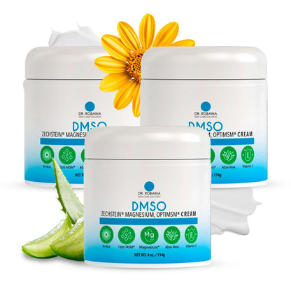 Dr. Robaina DMSO Cream – 99.9% Pure DMSO with Zechstein Magnesium & Arnica | Made in USA
