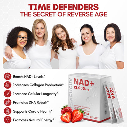 DR.SAFUCIIV NAD Supplement 12,000mg Extra Strength Alternative Liposomal, Urolithin A + Resveratrol for Men & Woemn, 8-in-1 Natural NAD+ Stick for Anti-Aging, Energy, Focus - 35 Packets