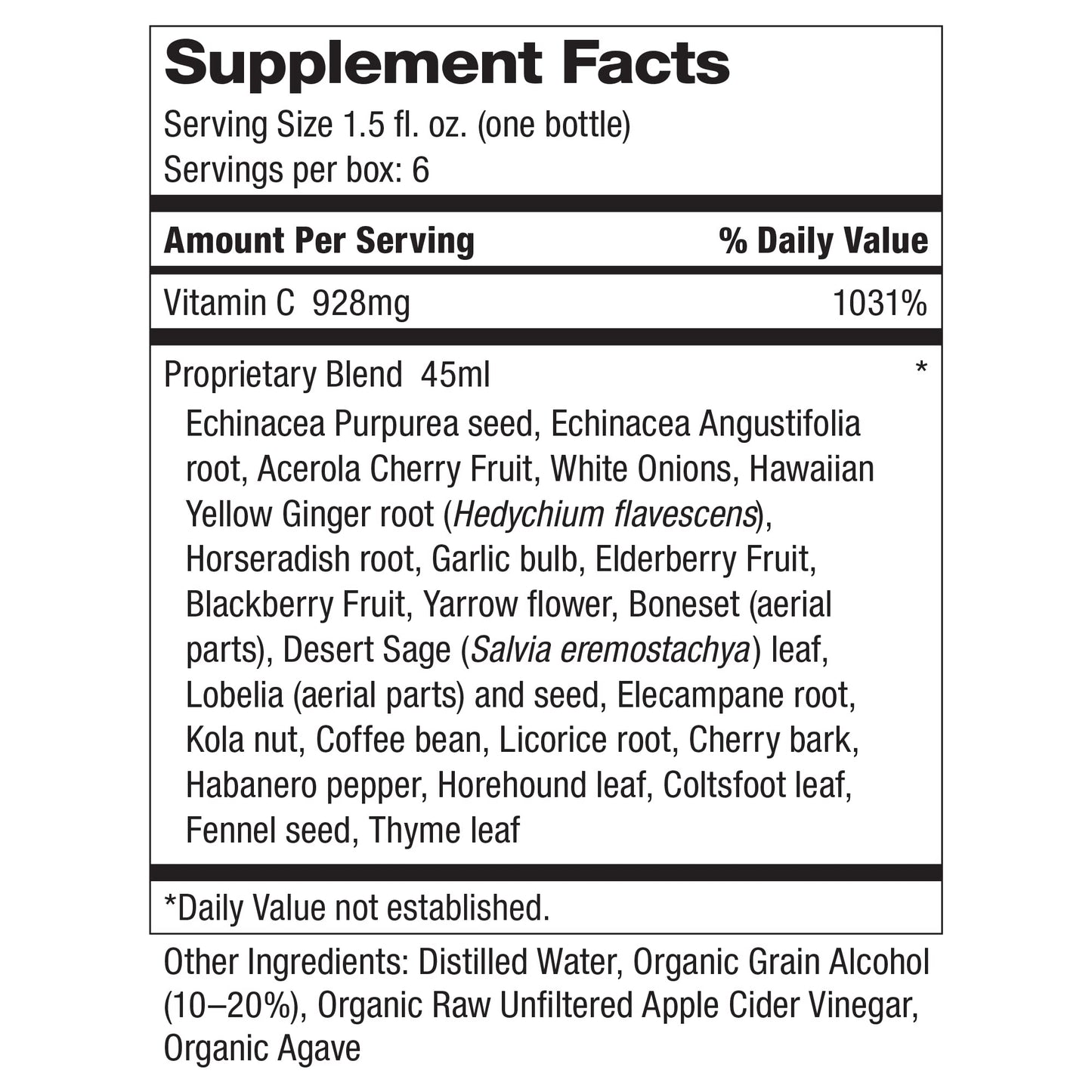 Dr. Schulze's Herbal Shot – Organic Extract, Gluten-Free & Non-GMO | Immune Support