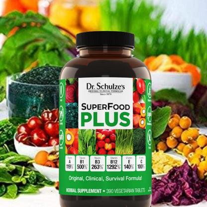 Dr. Schulze's SuperFood Plus | Everyday Plant-Based Nutrition for Wellness | 390 Tablets