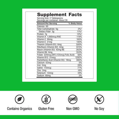 Dr. Schulze's SuperFood Plus – Everyday Plant-Based Multivitamin for Energy & Wellness | Gluten-Free & Dairy-Free | 14 oz 2-Pack